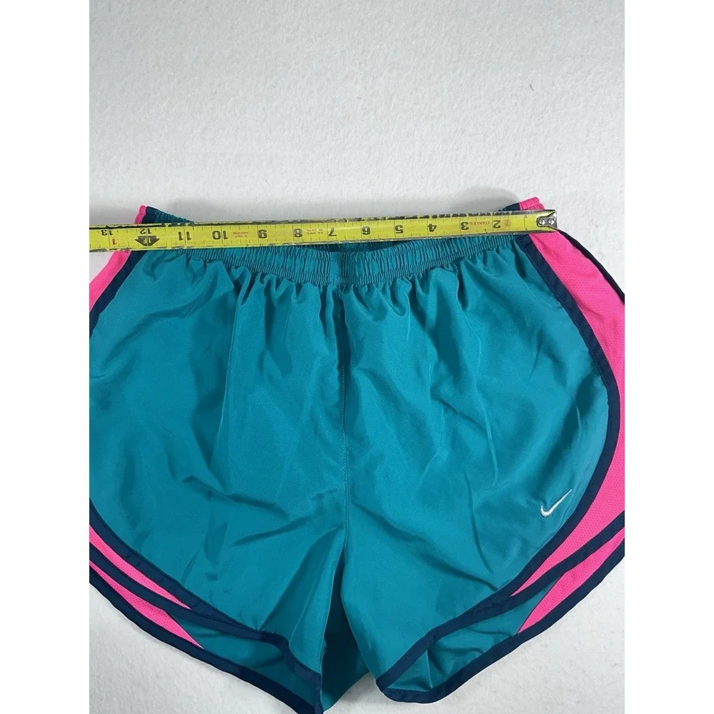 Nike Women's Dri-FIT Running Shorts Teal Pink Athletic Workout Shorts Size Med